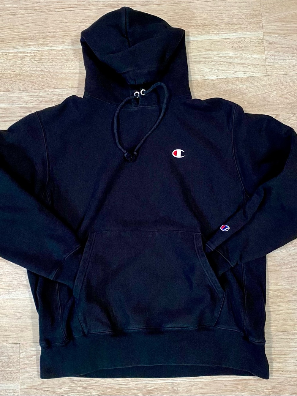 Champion Reverse Weave Hoodie Men’s L Black Warm Heavyweight Pullover Sweatshirt